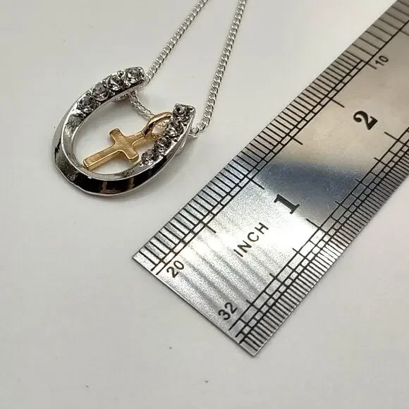 925 Sterling Silver Necklace Horseshoe Cross Gemstones Valentines Birthday Gift